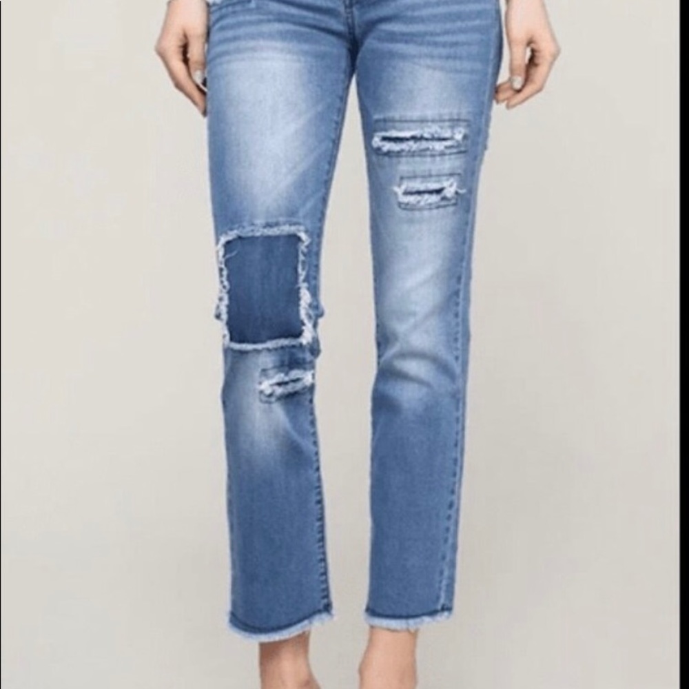 Distressed Patch Jeans - Picture 4 of 4